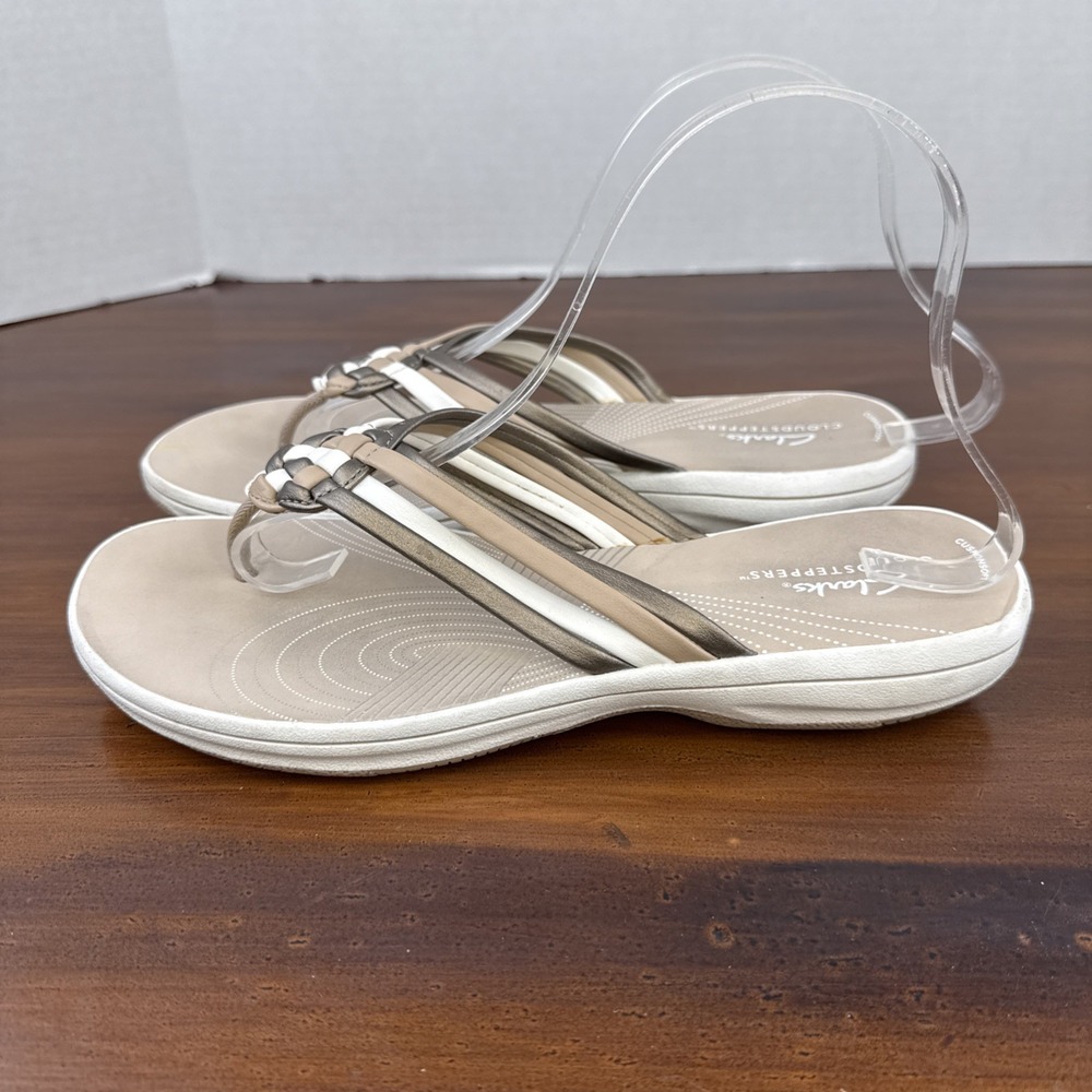 Women's Clarks Cloudsteppers Breeze Coral Thong‎ Sandal Size 11 - Picture 5 of 9